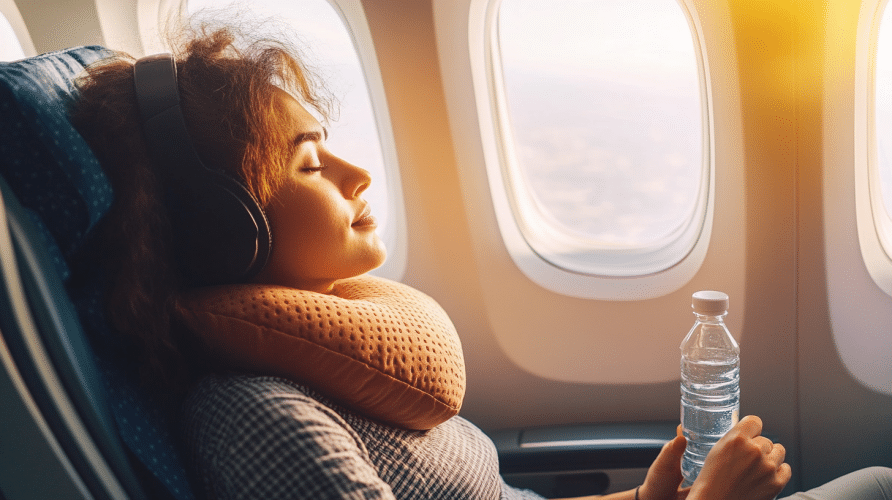 como-prevenir-el-mareo-durante-un-viaje-imagen-de-chica-durante-un-vuelo